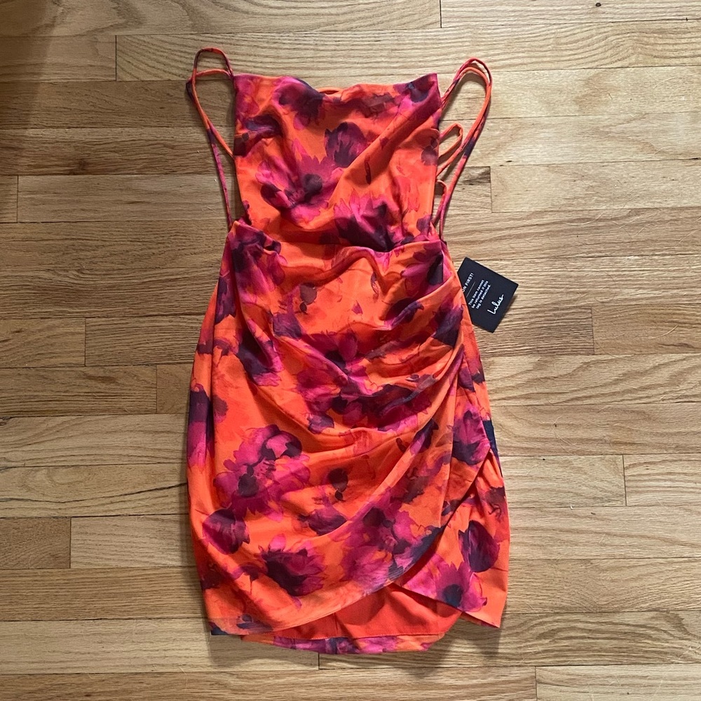 Lulu’s Orange Floral Print Dress